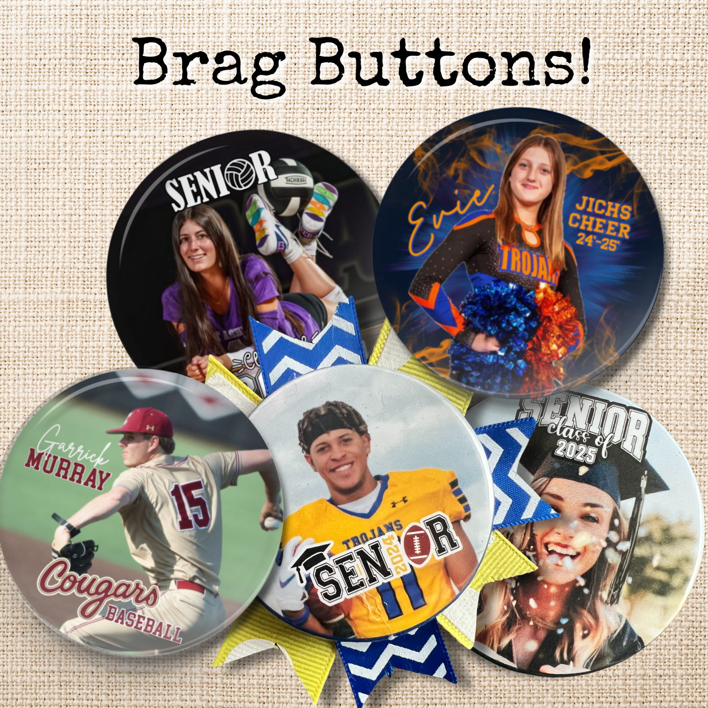 Brag Buttons! Great for Celebrating your Graduate or Team!