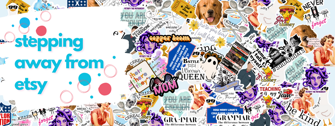 A collage of Die Cut Stickers Available through Olive Love Kreative 