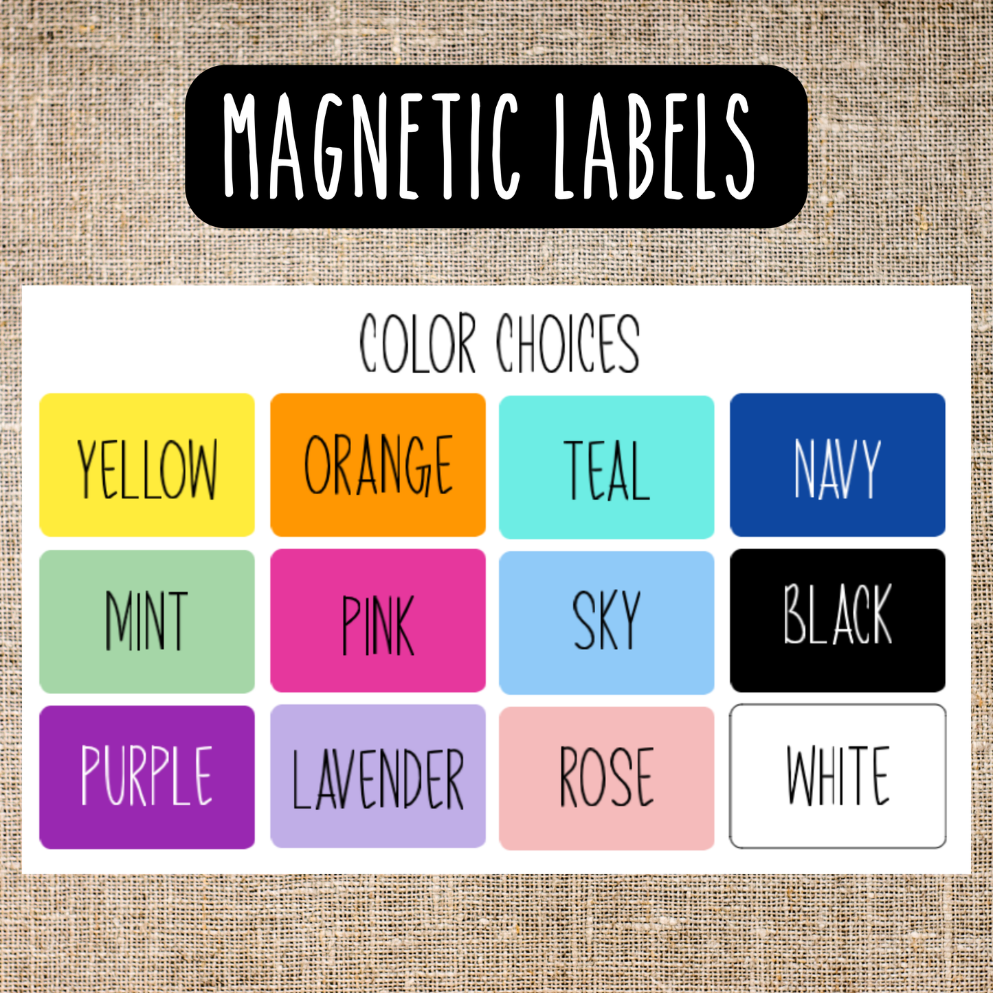 Custom Magnetic Labels for Whiteboards (Set of Six)