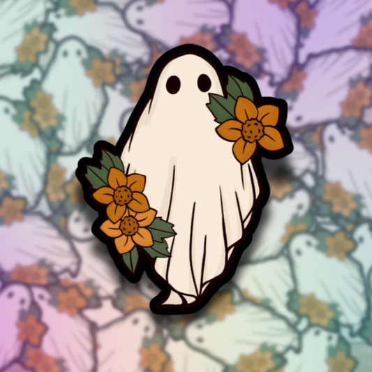 Boho Ghost Die Cut Sticker