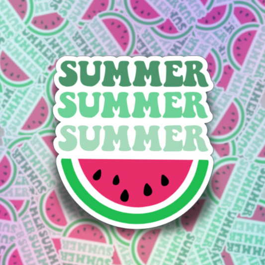 Summer Summer Summer (Watermelon Design) Die Cut Sticker