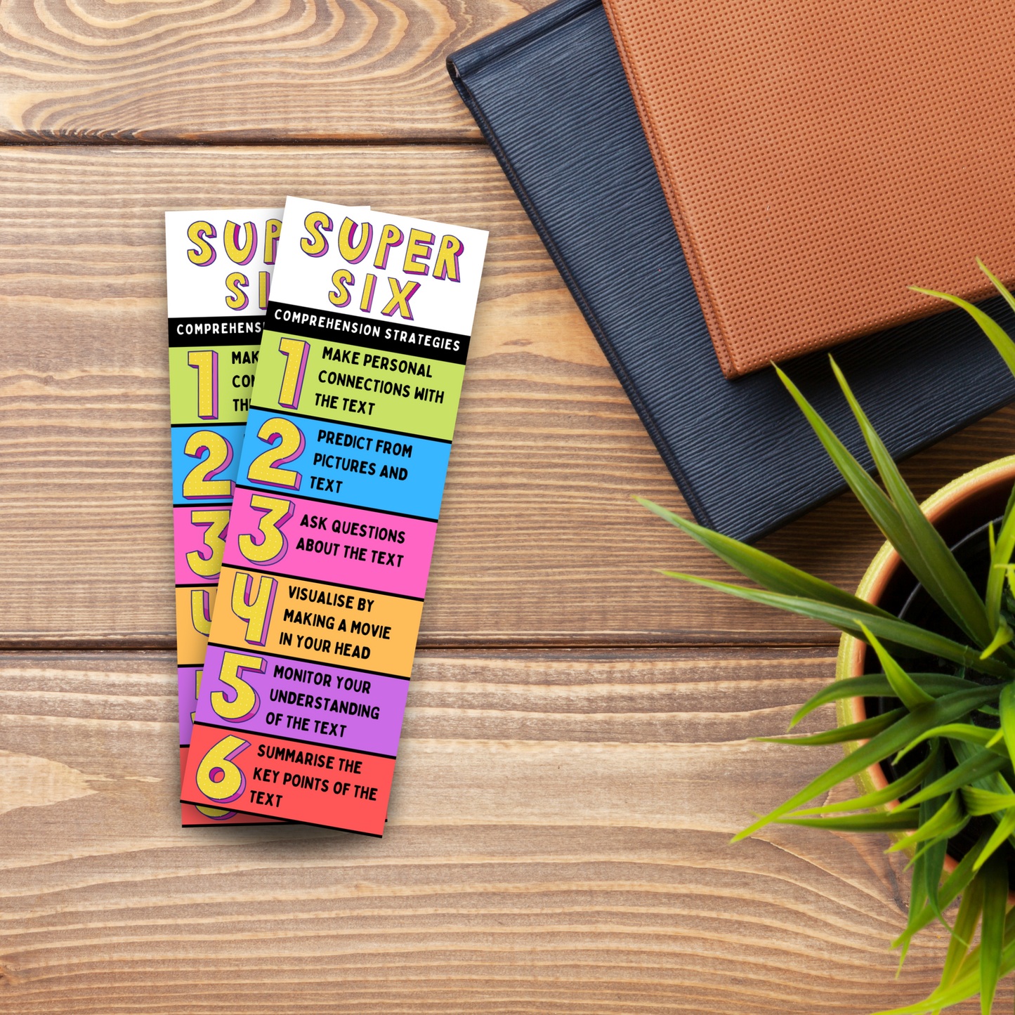 Super Six: Comprehension Strategies Bookmark