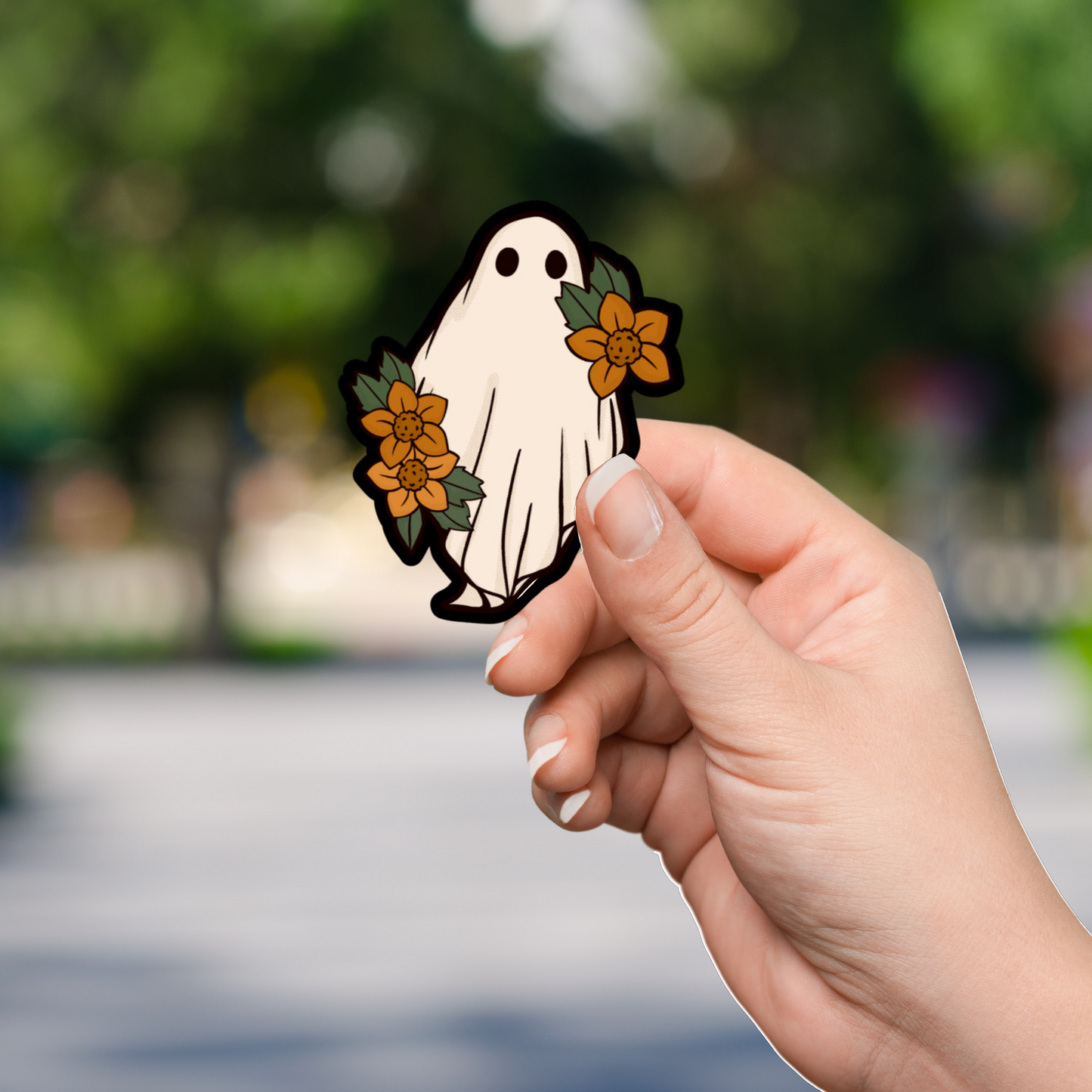 Boho Ghost Die Cut Sticker