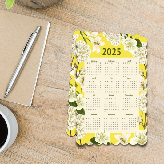 2025 Magnetic Fridge Calendar: Sunny Flowers