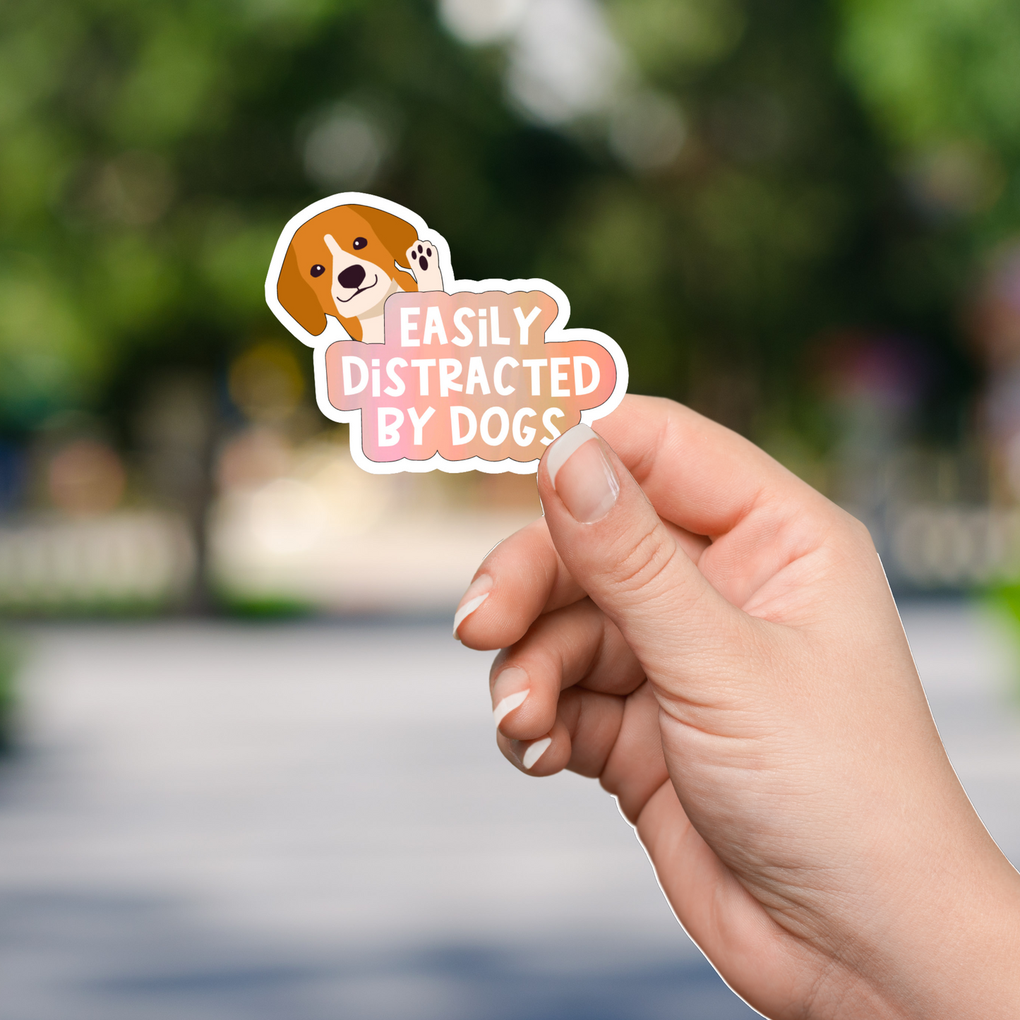 Easily Distracted by Dogs Die Cut Sticker