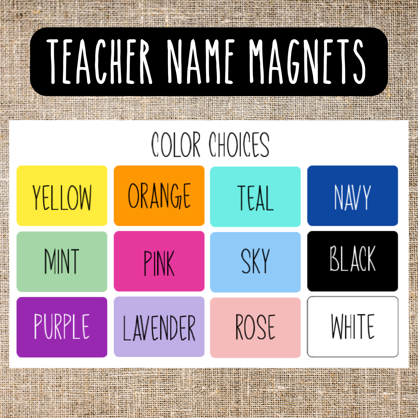 Custom Teacher Name Whiteboard Magnets