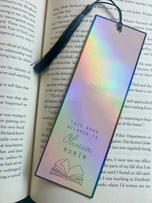 This Book Belongs to Personalized Bookmark with Tassel